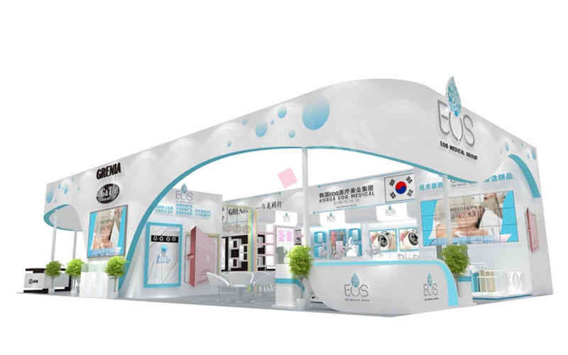 特裝展臺韓國EOS美博會廣州廣交會展臺設(shè)計(jì)搭建